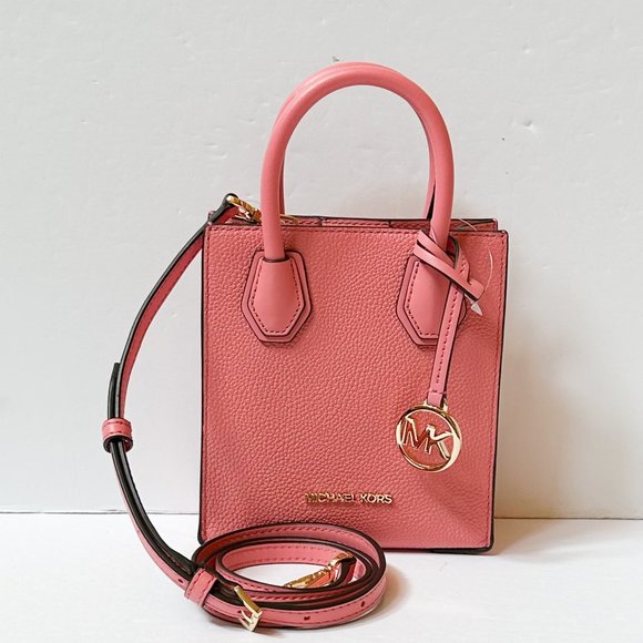 Michael Kors Mercer XS North South MINI Satchel Shoulder Crossbody Bag Tea Rose - Picture 1 of 10